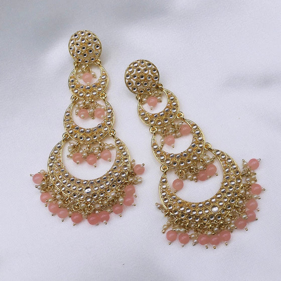 Pink Chandan Jhumkis